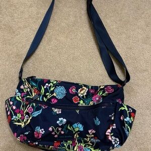 Vera Bradley Blue Floral Crossbody Bag with Adjustable Strap